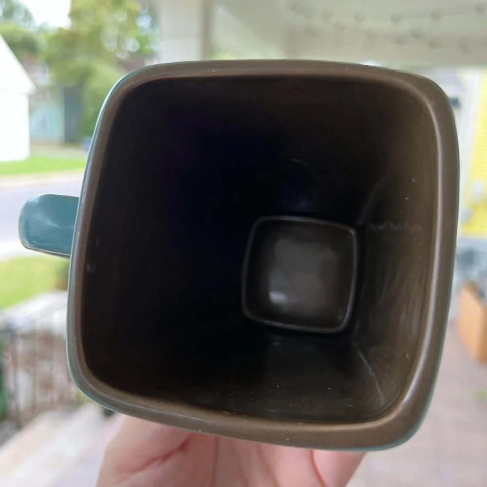 Pier 1 Hibiscus Coffee Mug Square Top 4 1/2
